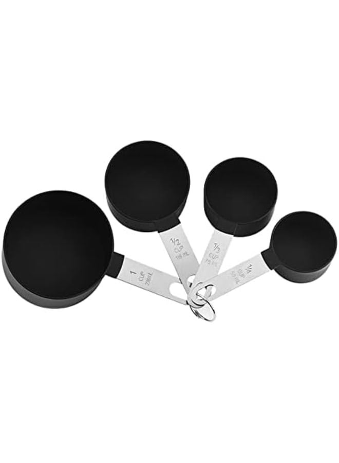 مجموعة من 8 قطع من أكواب وملاعق القياس، مقبض من الفولاذ المقاوم للصدأ قابل للتكديس، ملعقة كبيرة دقيقة لقياس المكونات الجافة والسائلة، ملعقة صغيرة صغيرة (5 أكواب قياس (1/8، 1/4، 1/3، 1/2، 1 كوب)، 5 ملاعق قياس (1/4، 1/2، 1 ملعقة صغيرة، 1/2، 1 ملعقة كبيرة). القطعة 1. 1 كوب 236 مل، القطعة 2. 1/2 كوب 118 مل، القطعة 3. 1/3 كوب 78 مل، القطعة 4. 1/4 كوب 59 مل، القطعة 5. 1 كوب 15 مل، القطعة 6. 1/2 كوب 7.5 مل، القطعة 7. 1/3 كوب 5 مل، القطعة 8. 1/4 كوب 3.75 مل) مع رأس بلاستيكي بألوان متنوعة - Image 4