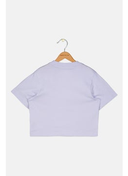 Nike Kids Girl Sports Fit Brand Logo Top, Lilac  - Image 2