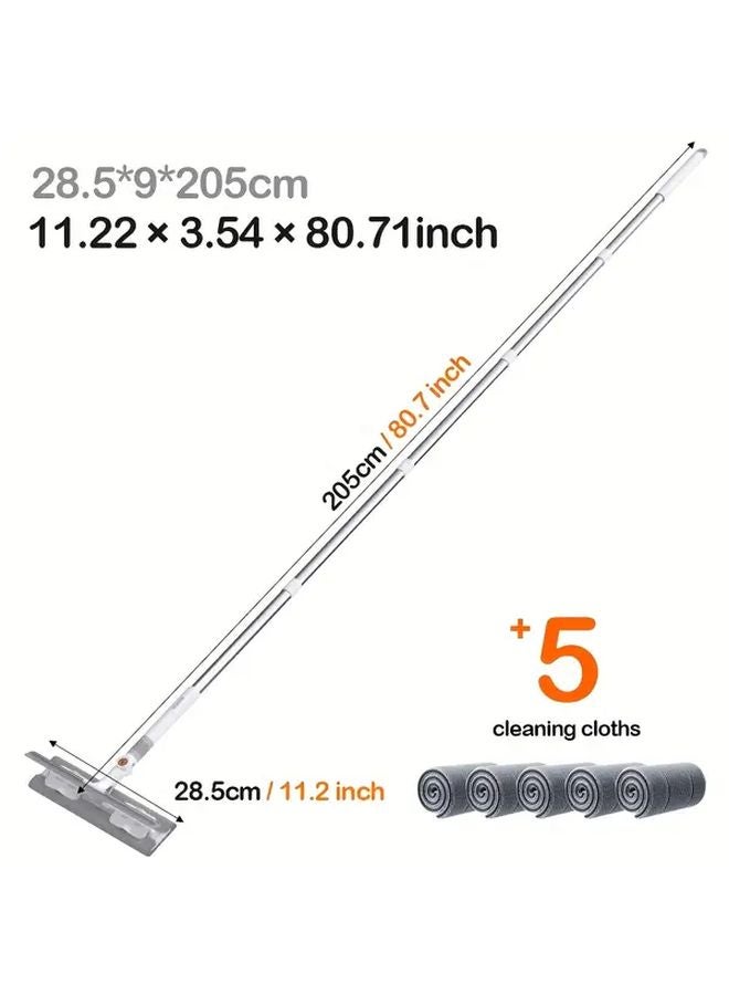 5 قضبان تمديد، 5 قطع قماش، مجموعة تنظيف النوافذ بممسحة لزجاج المنزل والسيارة - Image 5