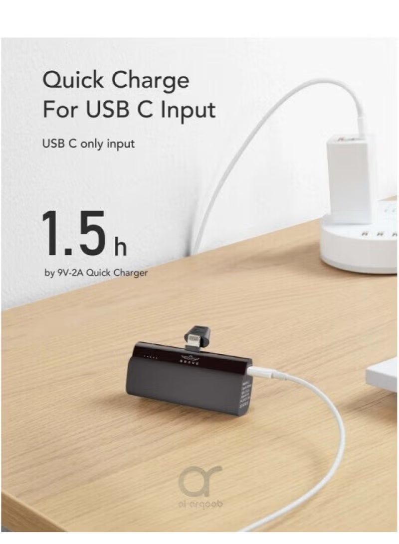 Brave Mini Power Bank 20W USB C with PD3.0 & QC3.0 Fast Charging, Compact and Portable Charger Small Type C External Powerbank Battery, Compatible with Android Smartphones - Image 3