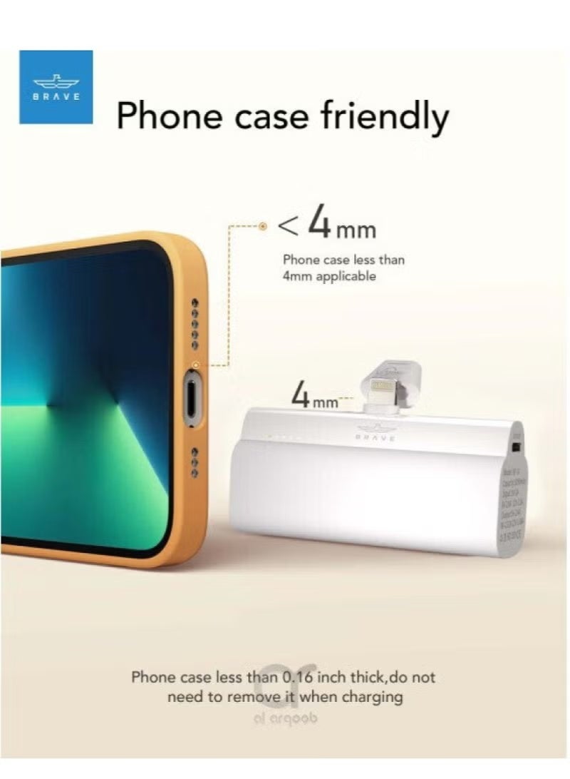 Brave Mini Power Bank 20W USB C with PD3.0 & QC3.0 Fast Charging, Compact and Portable Charger Small Type C External Powerbank Battery, Compatible with Android Smartphones - Image 4