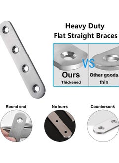 Oasisgalore 10 Pieces 75x16mm Stainless Steel Corner Brace, with 40 Screws for Furniture Repair  - Image 5