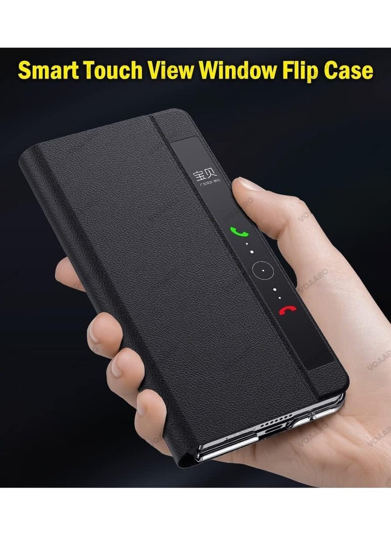 General - Compatible with Honor Magic V2 Case Wake Up Sleeping Flip Cover for Magic V2 Filp Case Smart Touch View Window with Kickstand - Image 1