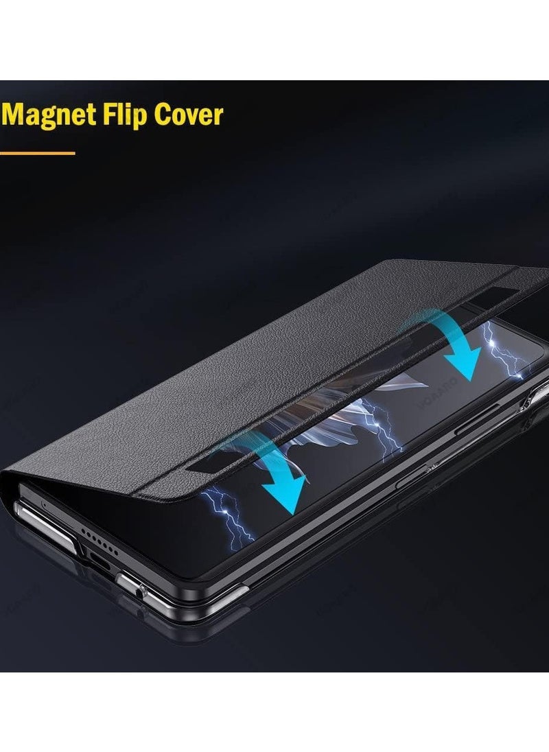General - Compatible with Honor Magic V2 Case Wake Up Sleeping Flip Cover for Magic V2 Filp Case Smart Touch View Window with Kickstand - Image 1