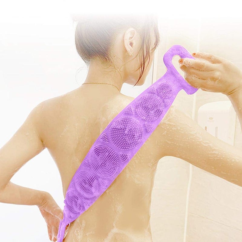 Puthak Silica Gel Bath Towel Rub Brush Pull Back Strip Rub Back Belt Bathroom Tools - Image 1