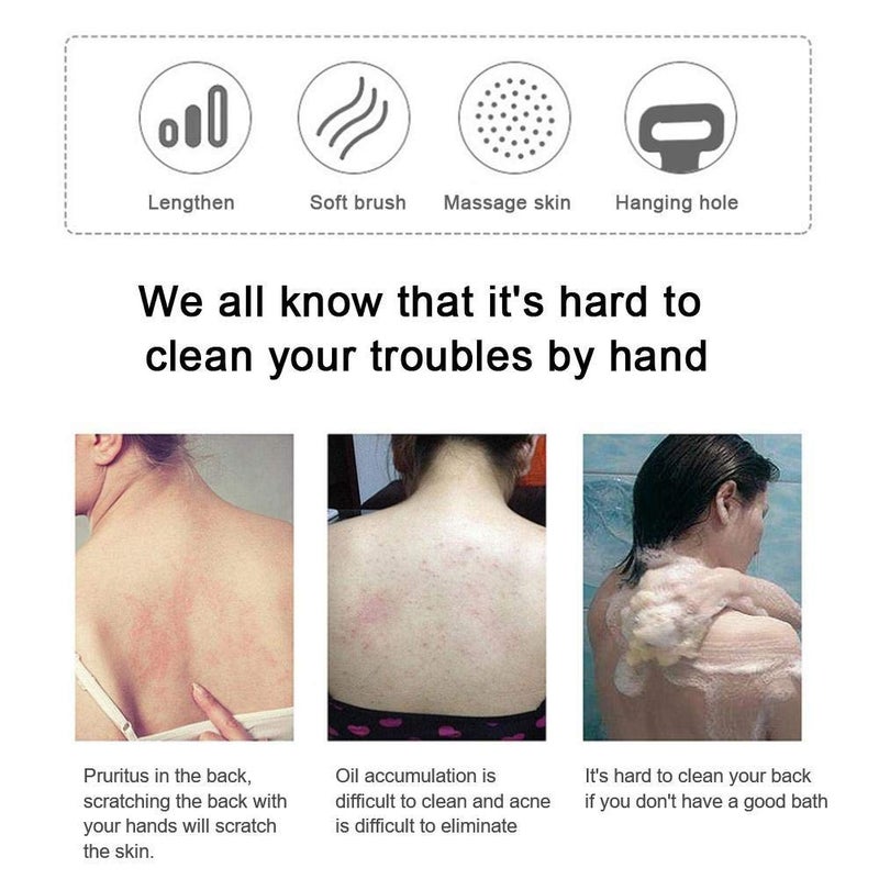 Puthak Silica Gel Bath Towel Rub Brush Pull Back Strip Rub Back Belt Bathroom Tools - Image 5