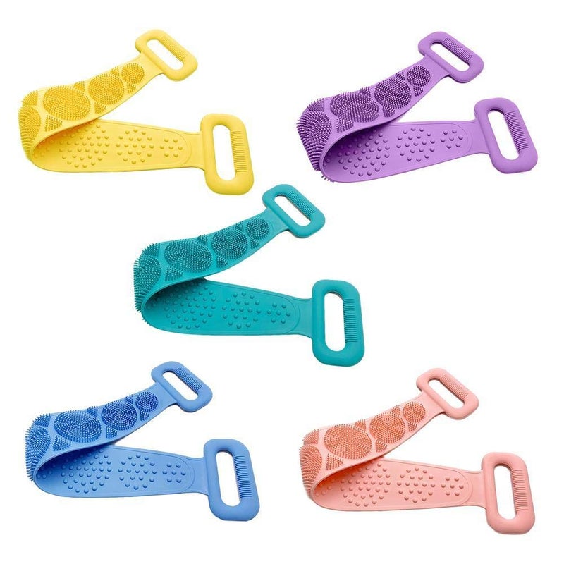 Puthak Silica Gel Bath Towel Rub Brush Pull Back Strip Rub Back Belt Bathroom Tools - Image 3