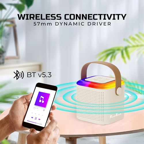 PunnkFunnk JollyBeats Wireless Mini Karaoke Speaker with Dual Mic RGB Lights & Voice Effects 10W Powerful Sound Bluetooth 5.3 10H Playtime Multi-Play Modes Type-C Fast Charging(Beach) - Image 3