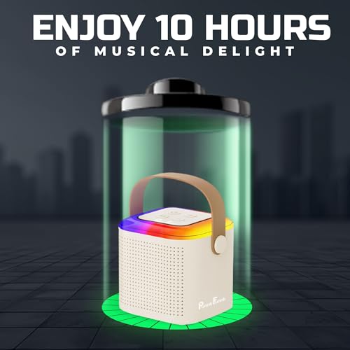 PunnkFunnk JollyBeats Wireless Mini Karaoke Speaker with Dual Mic RGB Lights & Voice Effects 10W Powerful Sound Bluetooth 5.3 10H Playtime Multi-Play Modes Type-C Fast Charging(Beach) - Image 5