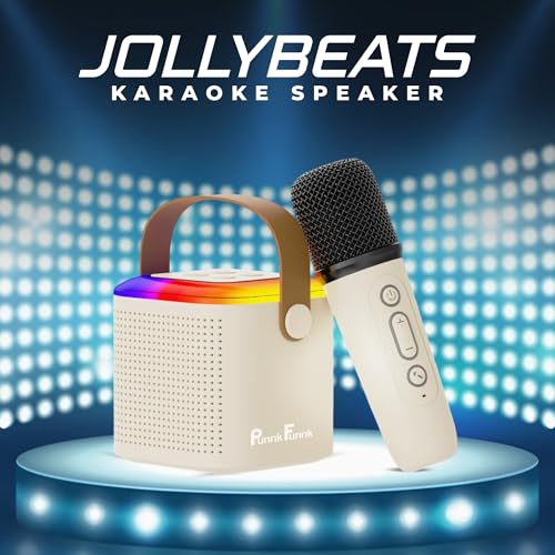 PunnkFunnk JollyBeats Wireless Mini Karaoke Speaker with Dual Mic RGB Lights & Voice Effects 10W Powerful Sound Bluetooth 5.3 10H Playtime Multi-Play Modes Type-C Fast Charging(Beach) - Image 2