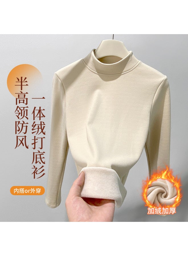 Modal Women'S Autumn/Winter Solid Color Basic Fitted Underwear Semi-High Neck Skin-Friendly Top - Image 2