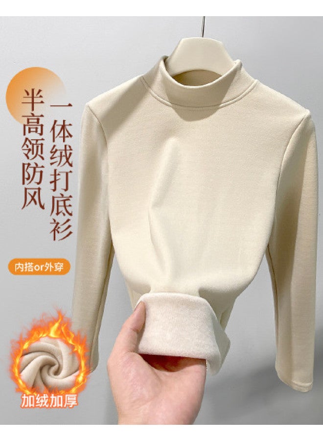 Modal Women'S Autumn/Winter Solid Color Basic Fitted Underwear Semi-High Neck Skin-Friendly Top - Image 1