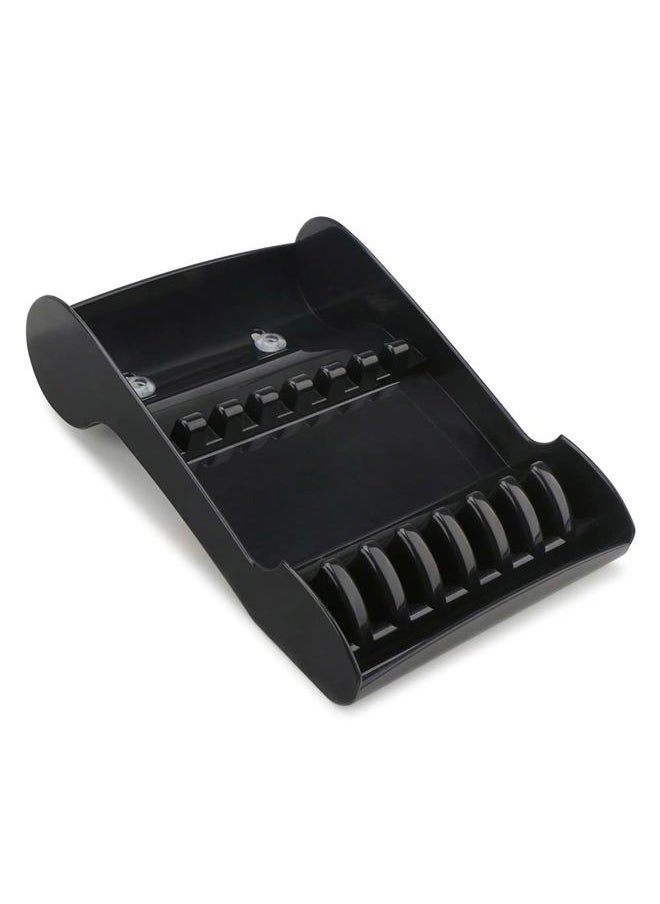 esowemsn 1PC Hair Salon Shear Holder Black Plastic Salon Scissors Holder Racks Barber Shop Shears Stand Organizer Storage Tray for Hairdressers Available for 6 Scissors  - Image 1