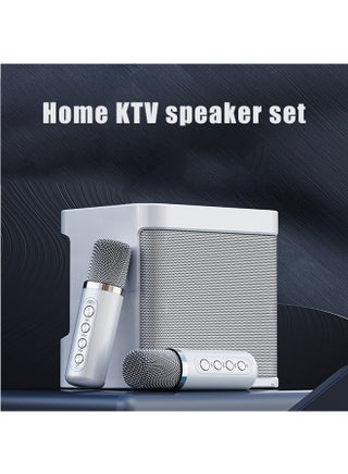 Karaoke Machine with 2 Wireless Microphone,Portable Bluetooth Speaker with HD Sound PA System Support Echo and Vocal Cut,USB,SD, AUX Input for Party, Meeting, Wedding, Home and Outdoor (White) - view 3