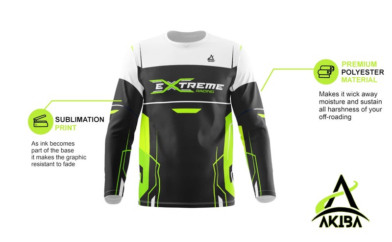 AKIBA Unisex Polyester Regular Fit Full Sleeve Extreme Motocross Printed Clothes: Biker Racing Jersey Riding Sports Tshirt for (Black) (in, Alpha, 2XL) - Image 5