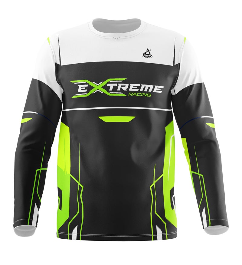 AKIBA Unisex Polyester Regular Fit Full Sleeve Extreme Motocross Printed Clothes: Biker Racing Jersey Riding Sports Tshirt for (Black) (in, Alpha, 2XL) - Image 2