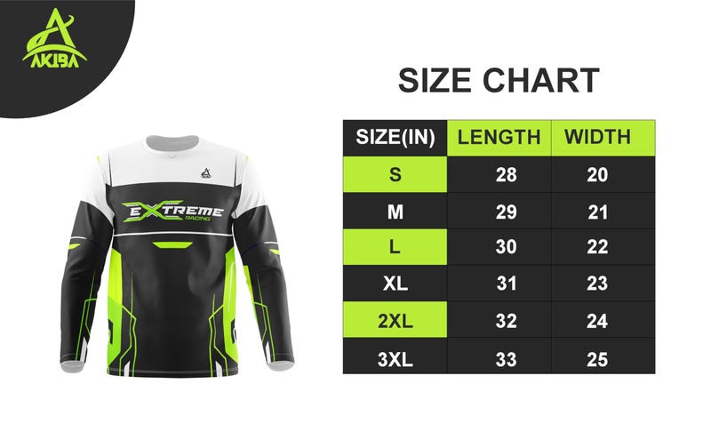 AKIBA Unisex Polyester Regular Fit Full Sleeve Extreme Motocross Printed Clothes: Biker Racing Jersey Riding Sports Tshirt for (Black) (in, Alpha, 2XL) - Image 4