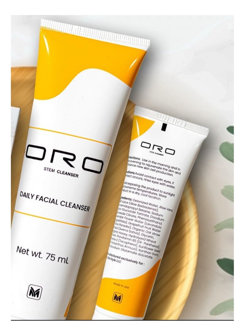 ORO STEM - ORO STEM Daily Facial Cleanser is Crafted in USA with a blend of soothing aloe vera,revitalizing lavender & purifying grapefruit.It effortlessly purifies your skin, refresh, revitalize & ready to glow - Image 1