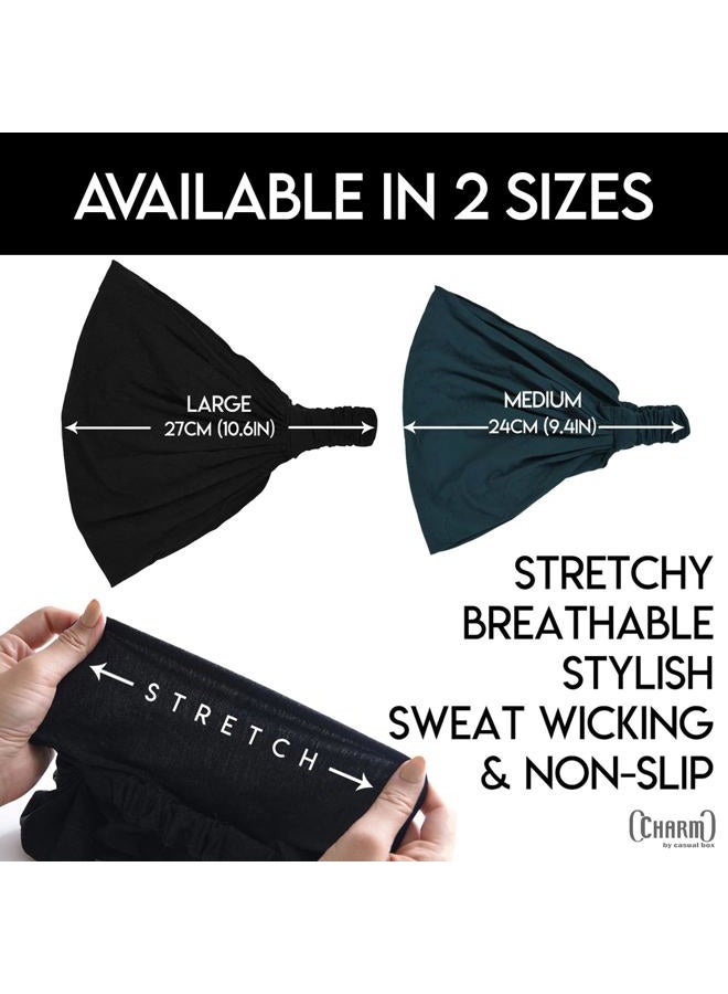 Charm Men's Japanese Sports Headband - Stretchy Bandana Head Band Charcoal Grey L - Image 5