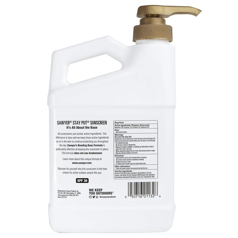 Sawyer Products SP1132 SPF 30 Stay-Put System 1 Sunblock Lotion Dispensing Jug, 32-Ounce, White - Image 2