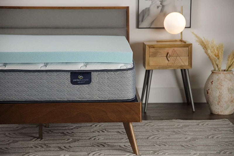 Serta ThermaGel Cooling, Pressure-Relieving Memory Foam Mattress Topper, 3 Inch, Queen,Blue - Image 5