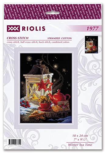 RIOLIS Winter Tea Time 1977 Christmas Cross Stitch Cross Stitch Kits for Beginners Advanced Cross Stitch Kits for Adults Counted Stitching Kits Embroidery Kit Christmas - Image 3