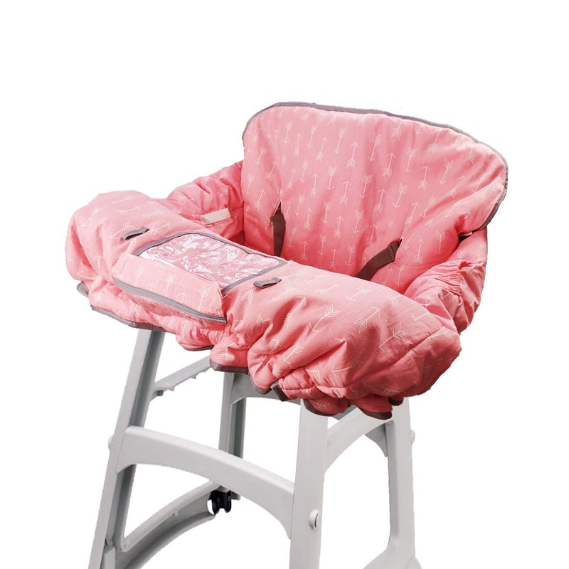 ICOPUCA Shopping Cart Covers for Baby Girl, Cotton High Chair Cover, Machine Washable for Infant, Toddler (Pink) - Image 5