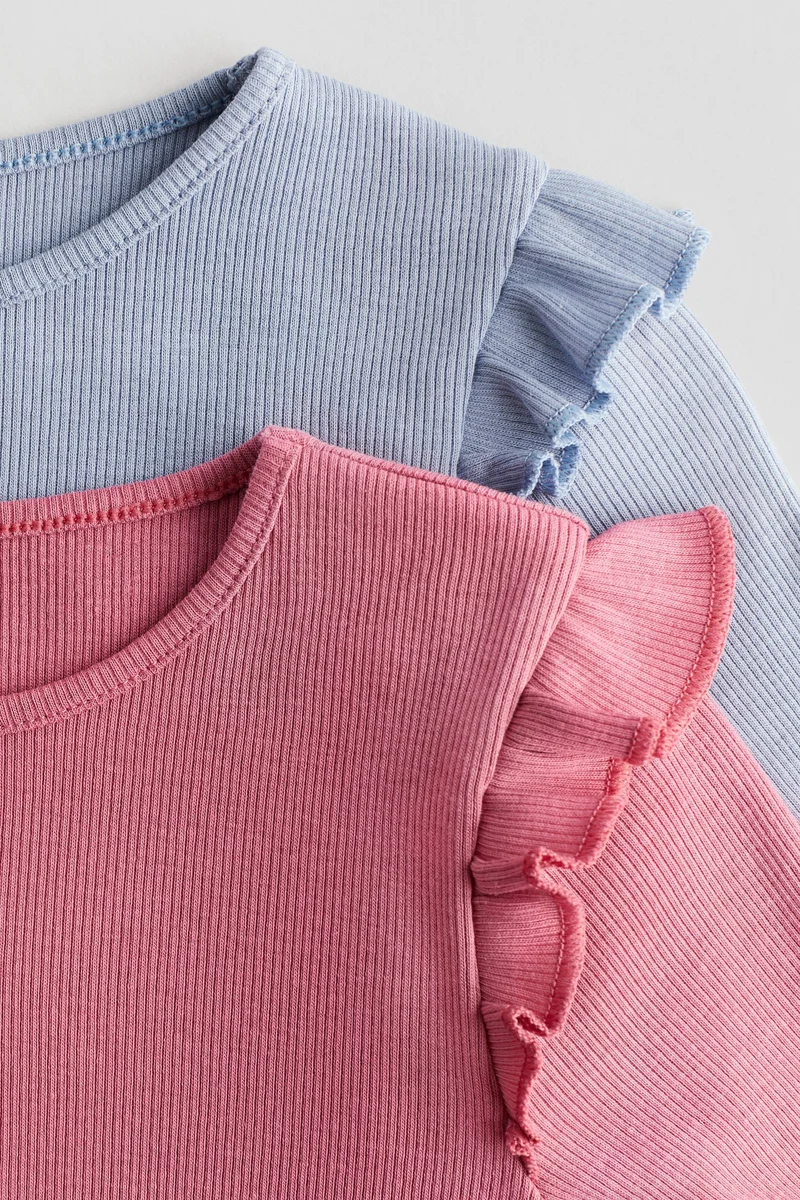 H&M 2-pack ribbed cotton tops
