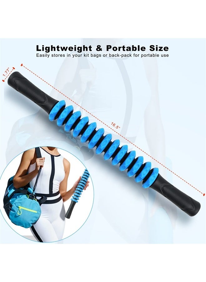 EWR2RWE - Muscle Roller Stick, Massage Stick for Athletes, Rubber Roller Stick for Exercise Runners, Therapy Manual Massager Stick for Relief Muscle Soreness, Trigger Points, Help Calf, Leg, Back Recovery - Image 1