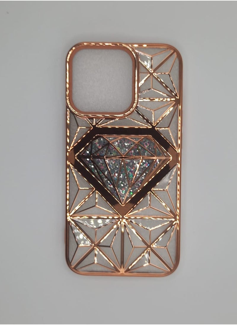 Transparent Gold IPhone 13 Pro Back Cover With Diamond Shape - pzsku/Z3EE5D940FF344EB1DDA1Z/45/_/1707491517/9d634daf-e313-439b-892e-7665a28be52a