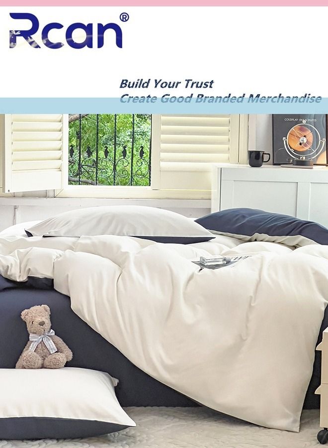 ركان طقم غطاء لحاف مكون من 3 قطع لموسم المدرسة على طراز الكلية بتصميم مطبوع عليه رسوم متحركة للأطفال، غطاء لحاف وغطاء وسادة من القطن للمهاجع الفردي وسرير الأطفال للأولاد والبنات 150 × 200 سم / 59 × 78.7 بو - Image 5