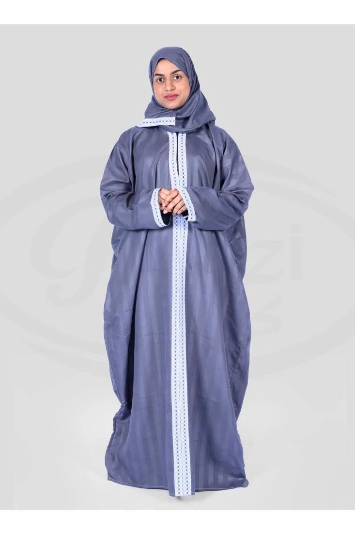 Ultra soft and comfortable prayer sheet with embroidered lace edges, one piece includes a veil and covers the entire body with a one size fits all - Image 1