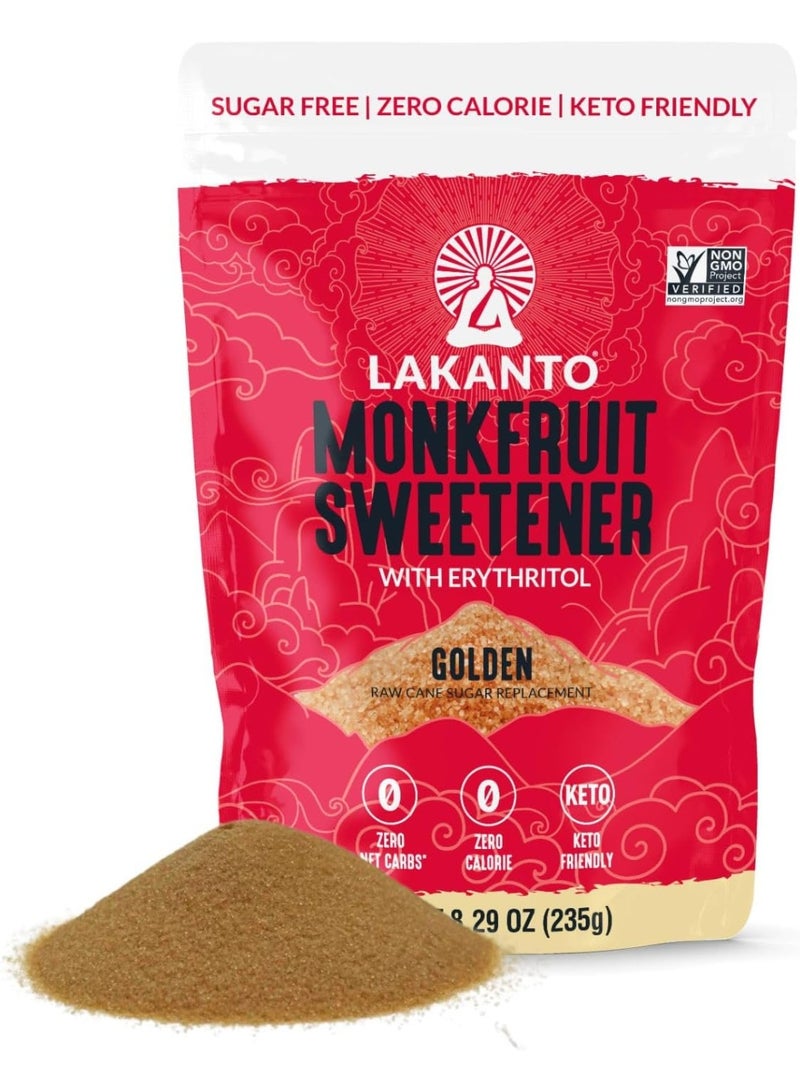 Lakanto Monkfruit Sweetener Golden – Brown Sugar Substitute with Erythritol – Zero Calorie – Keto Friendly – 235g (8.29 oz) - Image 1