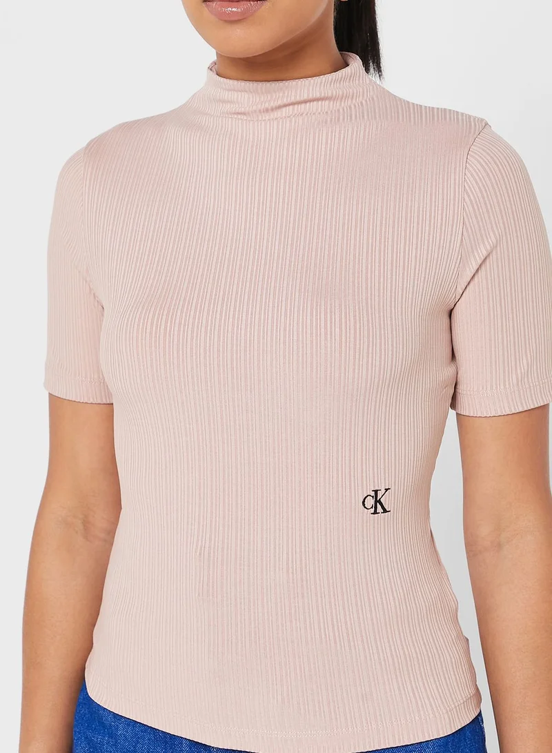 Calvin Klein Jeans High Neck Logo T-Shirt