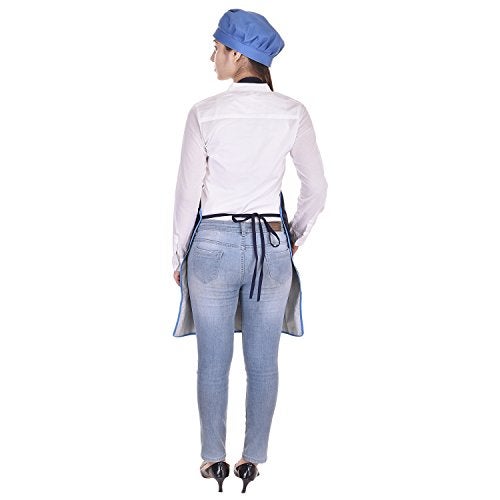 Switchon Blue and Black waterproof Kitchen Apron with Cap- set of 2 - Image 4