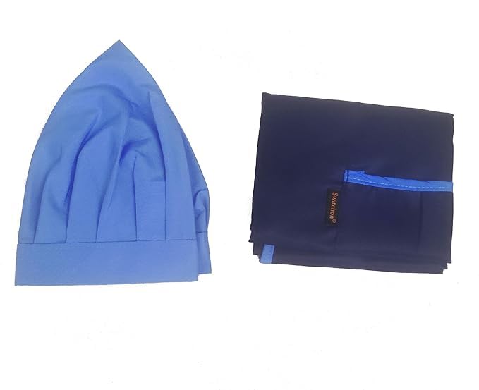 Switchon Blue and Black waterproof Kitchen Apron with Cap- set of 2 - Image 5