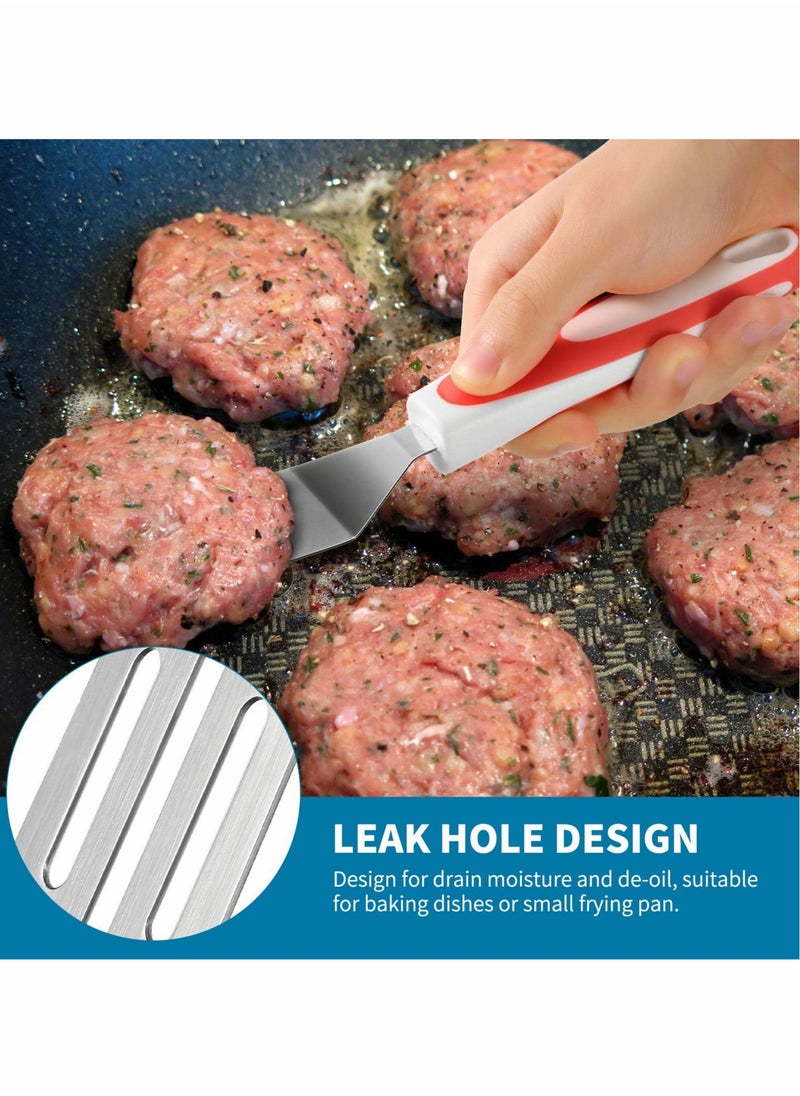SYOSI - Mini Brownie Serving Spatula Flexible Nonstick Silicone Serve Turner Heat-Resistant Cookie Spatula Slotted Spatula for Flip Egg in Small Frying Pan Cookie Batter Lemon Square - Image 1