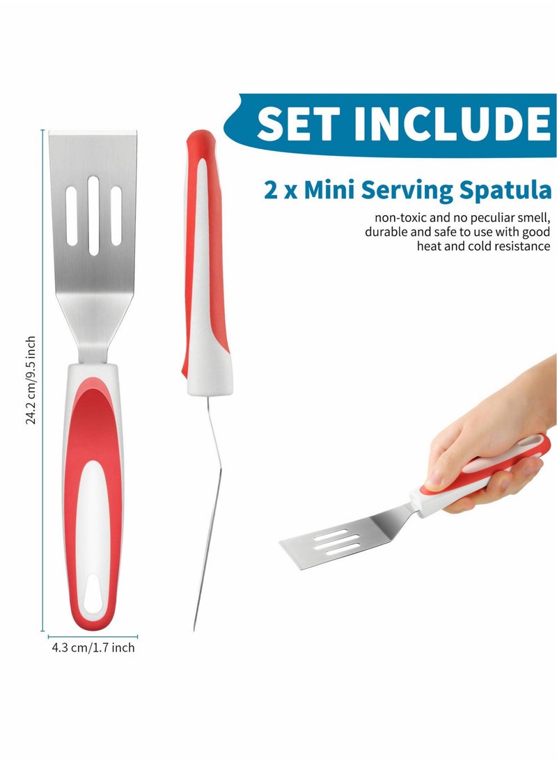 SYOSI - Mini Brownie Serving Spatula Flexible Nonstick Silicone Serve Turner Heat-Resistant Cookie Spatula Slotted Spatula for Flip Egg in Small Frying Pan Cookie Batter Lemon Square - Image 1