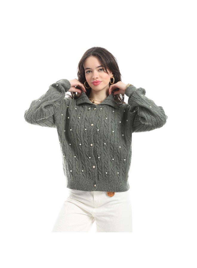 Coctail 17419-cardigan-olive - Image 1