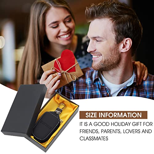Gustave Smart Key Cover Protection Pu Leather Key Chain Bag Car Keychain Coin Holder Auto Remote Keyring Wallet - Black - Image 5