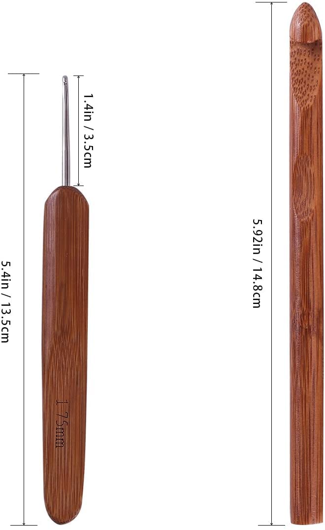 Vinayakart 20 Carbonized Bamboo Ecofreindly Light Weight Crochet Hooks Kit with Bag -12 Pcs (3-10mm), 8 Pcs 1-2.75 mm Hand Sewing Needle (Crochet Needle 3-10 mm, 1-2.75 mm Pack of 20) - Image 2