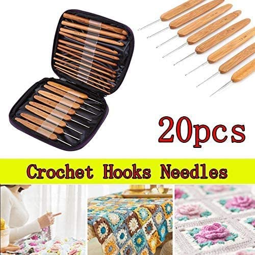 Vinayakart 20 Carbonized Bamboo Ecofreindly Light Weight Crochet Hooks Kit with Bag -12 Pcs (3-10mm), 8 Pcs 1-2.75 mm Hand Sewing Needle (Crochet Needle 3-10 mm, 1-2.75 mm Pack of 20) - Image 4