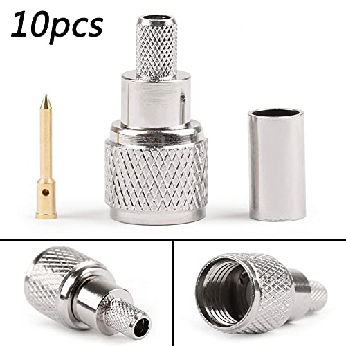 Areyourshop 10Pcs Mini-UHF Male Crimps Connector for RG-58/U Cable Motorola Antenna - Image 2