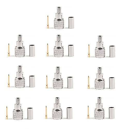 Areyourshop 10Pcs Mini-UHF Male Crimps Connector for RG-58/U Cable Motorola Antenna - Image 1