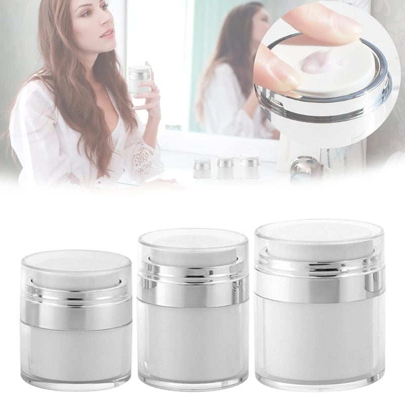 Airless Pump Jar - 2023 Best Airless Pump Bottles,Push Down Pump Dispenser Moisturizer, Pump Container for Lotion, Must-Haves for Business Trips
