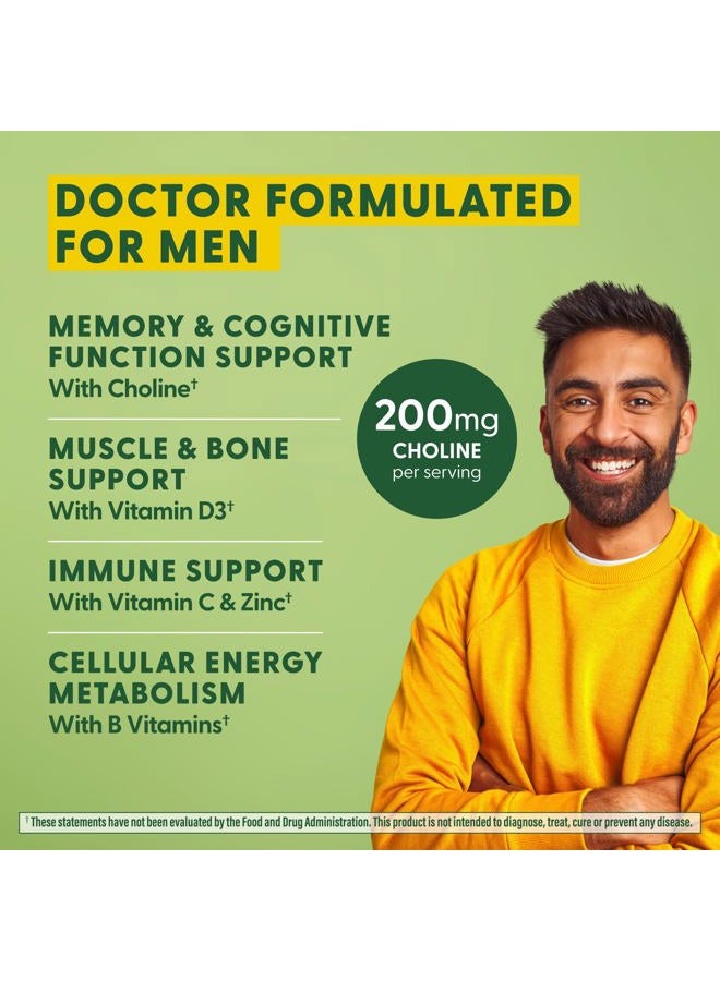 MegaFood Men's Advanced Multivitamin for Men - Doctor -Formulated - Choline, Vitamin B12, Vitamin D, Vitamin C & Zinc - Brain Health & Immune Support - Non-GMO - Vegetarian - 120 Tabs (60 Servings) - Image 4