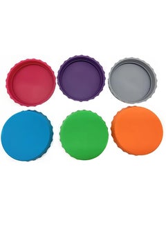 FASHION MANIA 6Pcs Silicone Can Lids, Leak-proof Water-proof Soda Bottle Caps, Beverage Dust-Proof And Leak-Proof Sealing Caps, Reusable Can Sealing Caps, For Soda, Cans  - Image 2