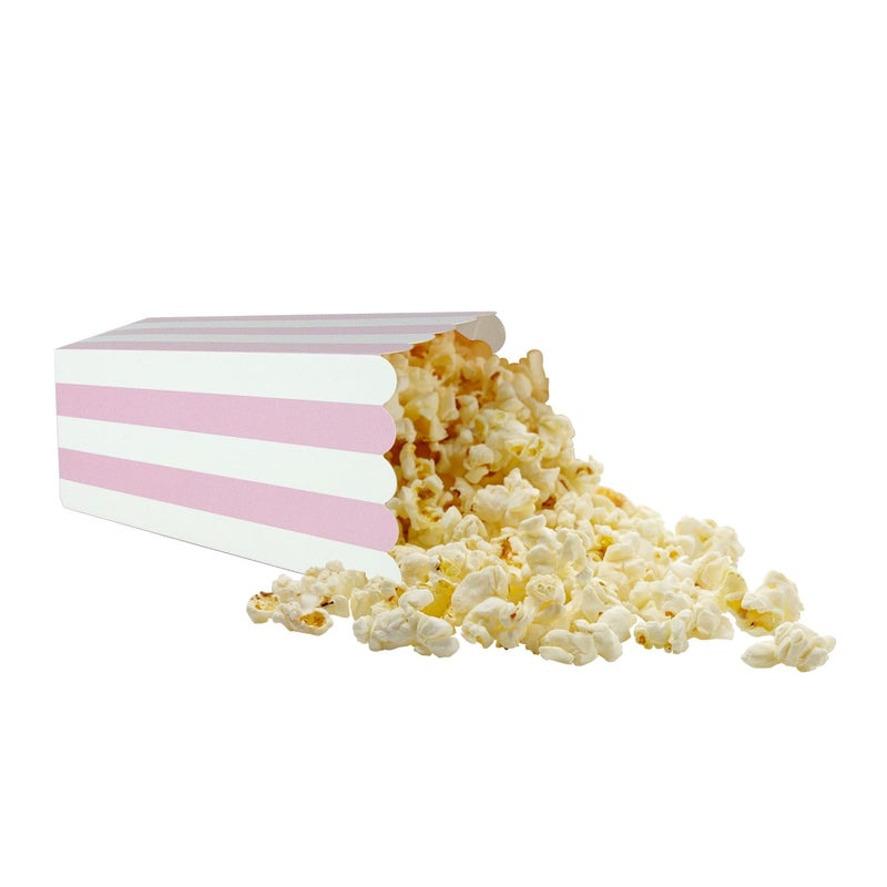 XIEHE 24 Pack Pink Striped Popcorn Boxes - Mini Paper Containers for Parties - Image 4