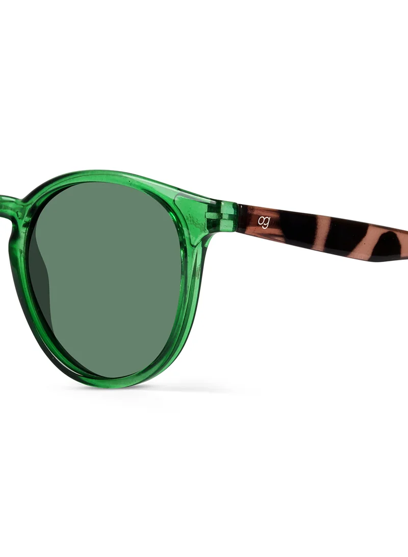 Woggles Radon Green Polarized Round Sunglasses |Men & Women|100% UV Protection