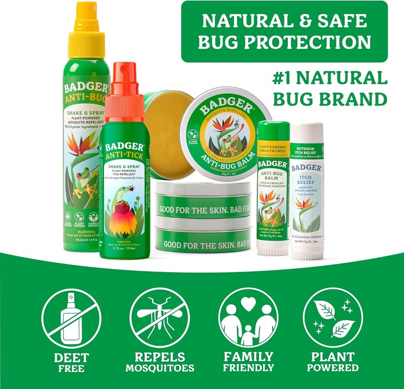 Badger Bug Spray Travel Size, Family Friendly All Natural Mosquito Repellent w/Organic Essential Oils, Smells Great, 3 Hours Effective, Deet-Free, Vegan, Travel Insect Repellent, 2.7 fl oz, 2-Pack - Image 4